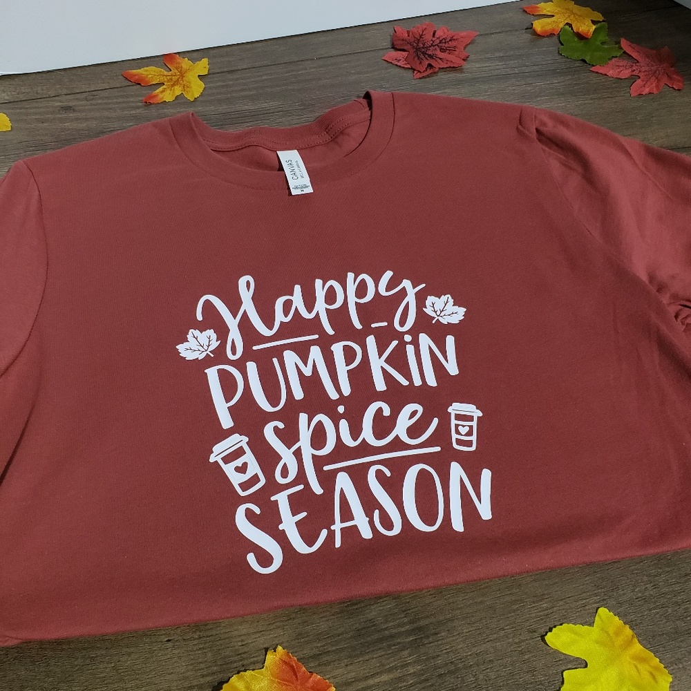 handmade happy pumpkin spice season women's t-shirt
